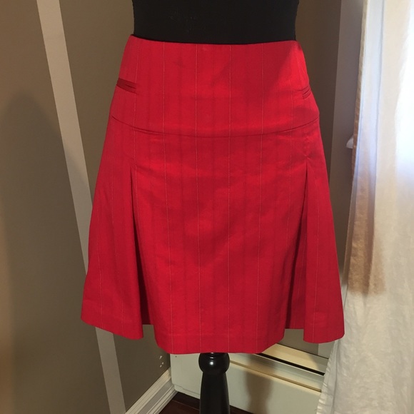 H&M Red Pinstripe Skirt - Picture 1 of 4